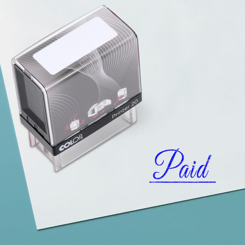 PAID Self Inking Rubber Stamp Custom Colop Office Stationary P20 Mini Stamper