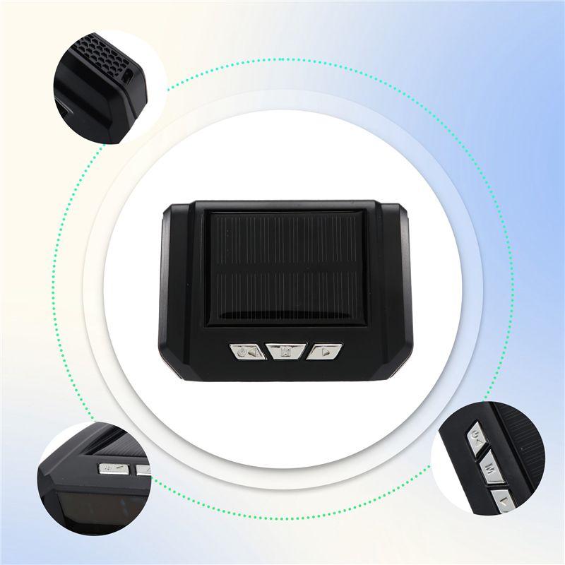 CACE-Car Solar Digital Clock With LCD Time Date In-Car Temperature Display For Outdoor Personal Car Part Decoration