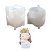 2×Head-Planter Silicone Mold Face Flower Pot Concrete Mold Face Statue Planter Mold Face Flower Vase Epoxy Casting Mold