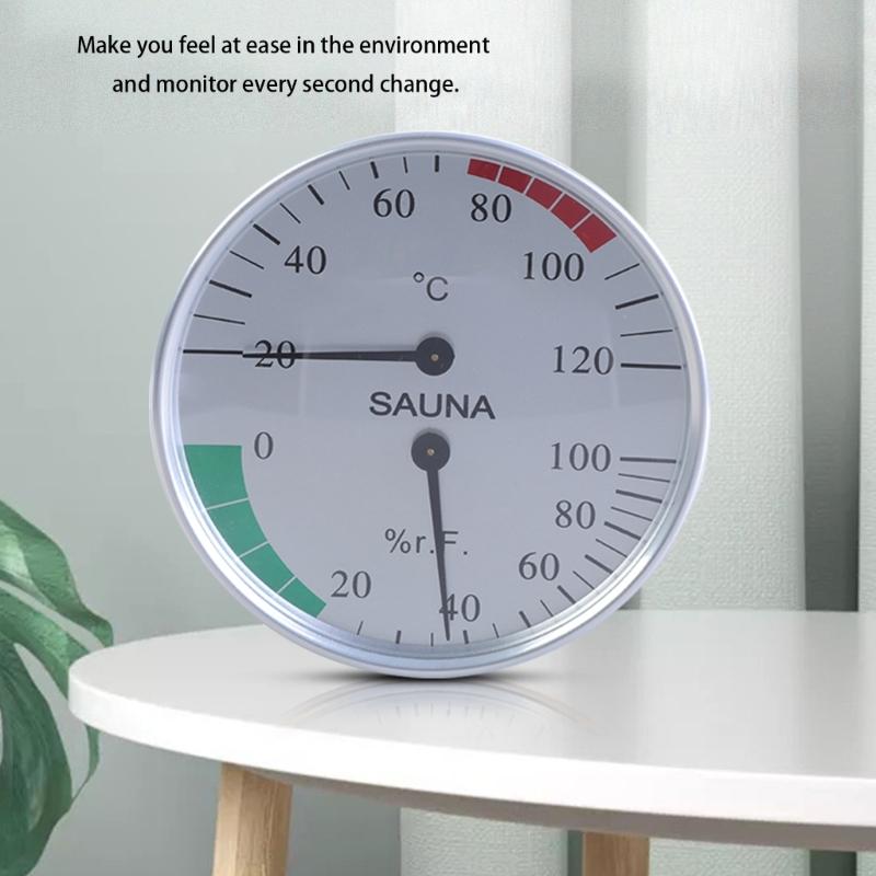 Wall Mounted Temperature Humidity Measurement Meter Clear Scale Steam Room Thermometers Hygrometer Gauge for Sauna Room