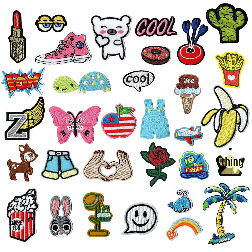 Cartoon Embroidery Patch Set for Clothing: Jeans, Down Jackets, and Repair