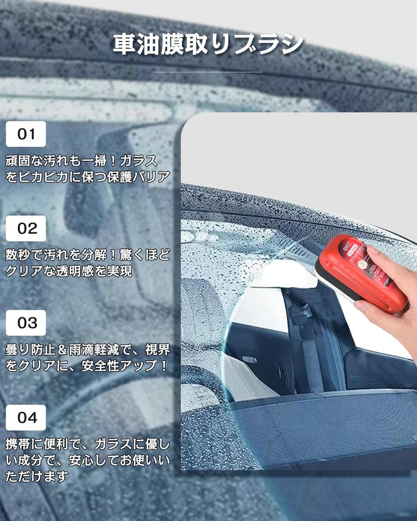 Homos New Car Oil Film Remover Oil Film Integrated Cleaning Easy to Use Glass Coating for Improved Clarity and Suitable for and Home Windows [2-Pack]