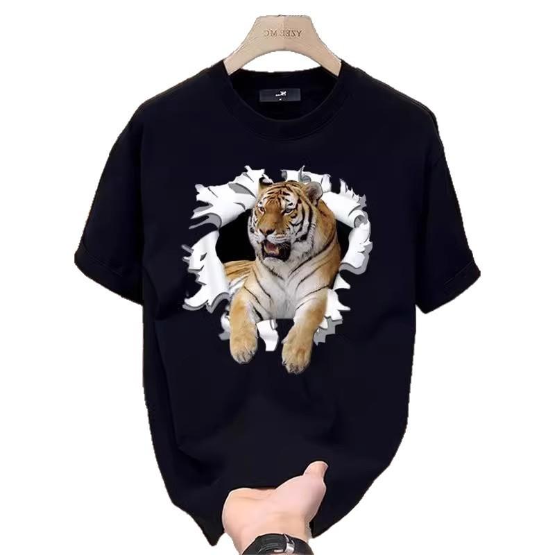 Short Sleeve Cotton Men'S Printed T-Shirt Trend Men'S And Women'S Versatile Crew Neck T-Shirt Men'S
