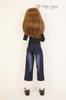 Petite Marie Scale BJD Compatible Wide Jeans in Indigo Jeans with Wide Stretch Fits 40cm BJD 1/3 Okayama-Processed 8-Length Blue. KOJIMA-Processed