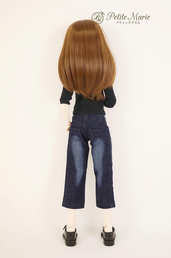 Petite Marie Scale BJD Compatible Wide Jeans in Indigo Jeans with Wide Stretch Fits 40cm BJD 1/3 Okayama-Processed 8-Length Blue. KOJIMA-Processed