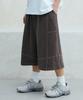 GAKKAI UNIONS Stitch Cut Pigment Knee-Length Bermuda Shorts Brown