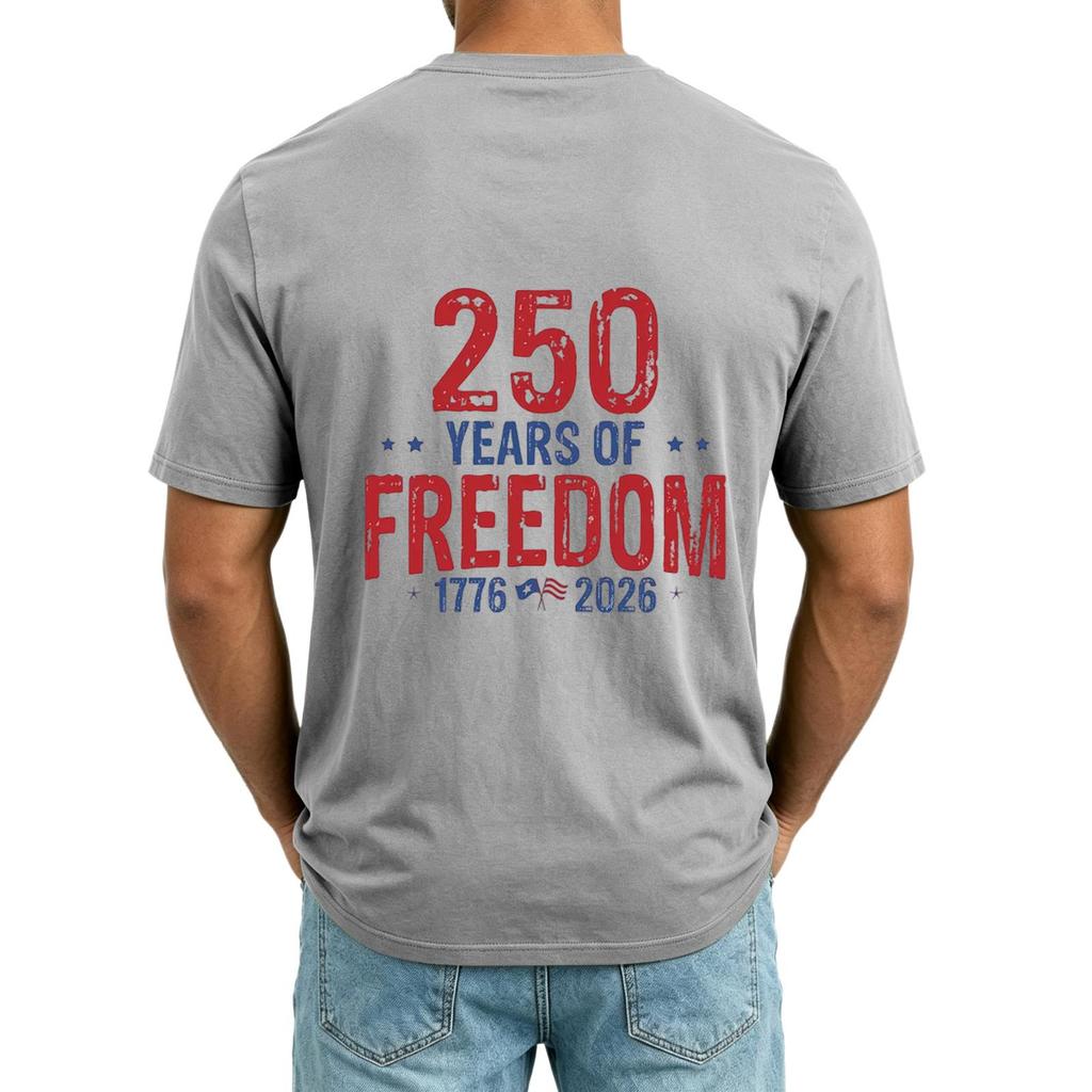 Men's V-Neck Independence Day Printed Short Sleeve Casual T-Shirt Tops