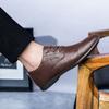 Fashion Luxury Business Oxford Genuine Leather Shoes Men Breathable Formal Dress Shoes Male Office Wedding Flats Footwear Evening Dress