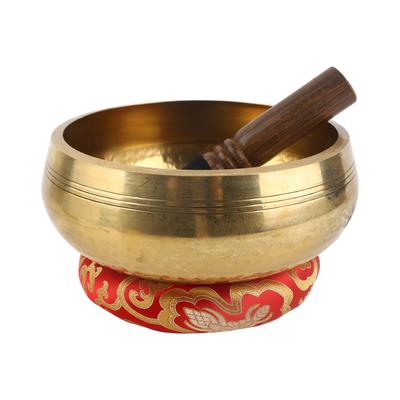 Tibetan Singing Bowl Set with 20.5cm/ 8inch Large Handmade Metal Sound Bowl and Soft Cushion and