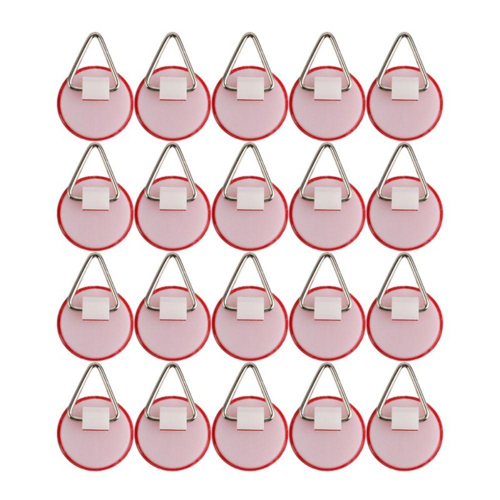20PCS Round Shape Adhesive Plate Hook Plastic Picture Hanging Hook  Home Wall Decor