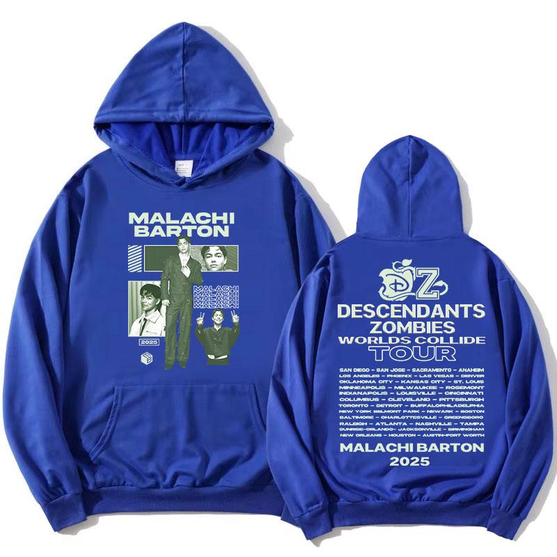 Malachi Barton Mikiny Zzombies Worlds Collide Tour Mikiny Dlouhý rukáv Módní Mikiny s kapucí Pulovry s potiskem filmu Dívka