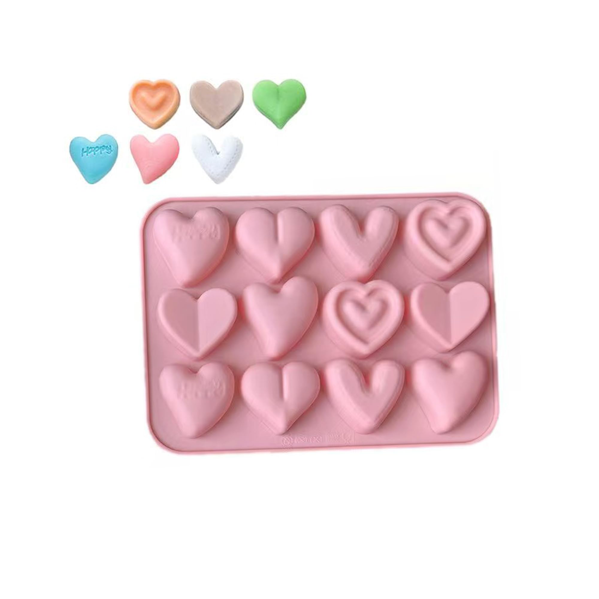 

DEVENTORZ Chocolate Silicone Chocolate Candy Day DIY Gift Cookie Pastry Baking Craft Kitchen Heart 12 Heart-Shaped Mold, Mold, Mold, Mold, Food-Grade