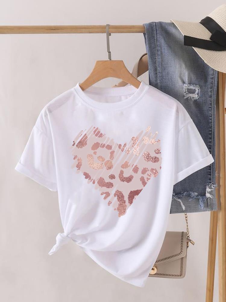 (Asian Size) T Shirt Lady Female Top Fashion Flower Cute 90s Graphic Short Sleeve T-shirts Casual Printed Clothing Women Tee