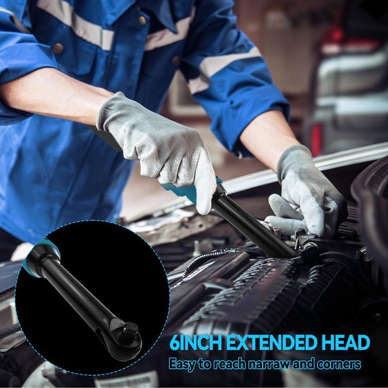 Electric Ratchet Wrench 21V Impact Wrench 3/8 Inch Power Tool With Drive Extension Bar For Mechanical Industrial Home No Battery