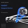 L-Shaped Hex Socket Wrench Set with Double-Ended Elbow and Perforated Pipe Wrench.