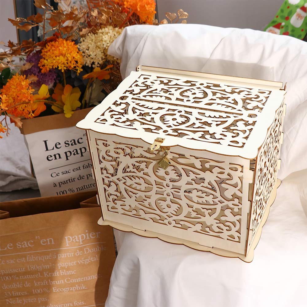 Card Invitation Gift With Pattern Envelope Party Supplies Wedding Decoration Card Box Wooden Box