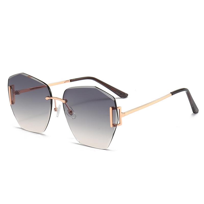 

Frameless trimming polygon dual-purpose women s sunglasses UV-proof plain sunglasses UV400 nylon lenses length: 137mm