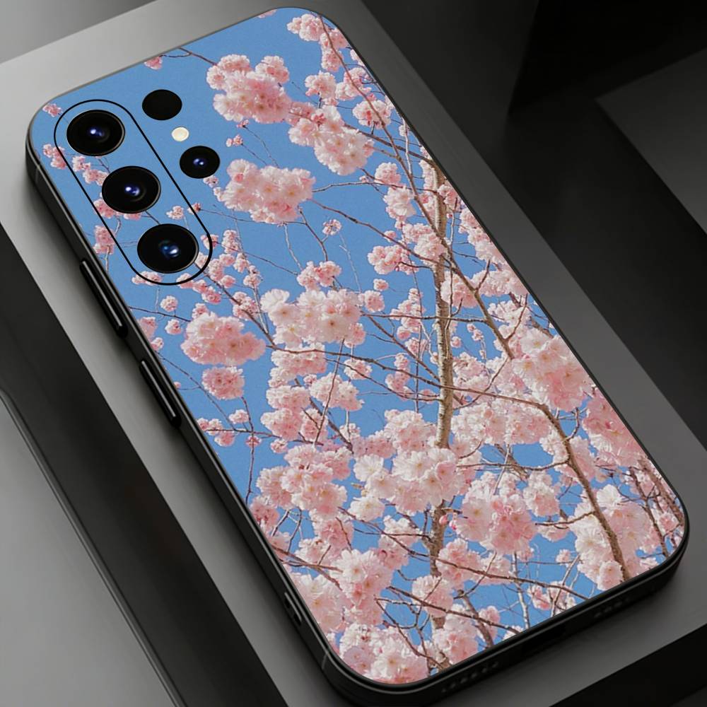 Pink Sakura Phone Case For Samsung Galaxy S26,25,24,23,22,21,20Plus Ultra
