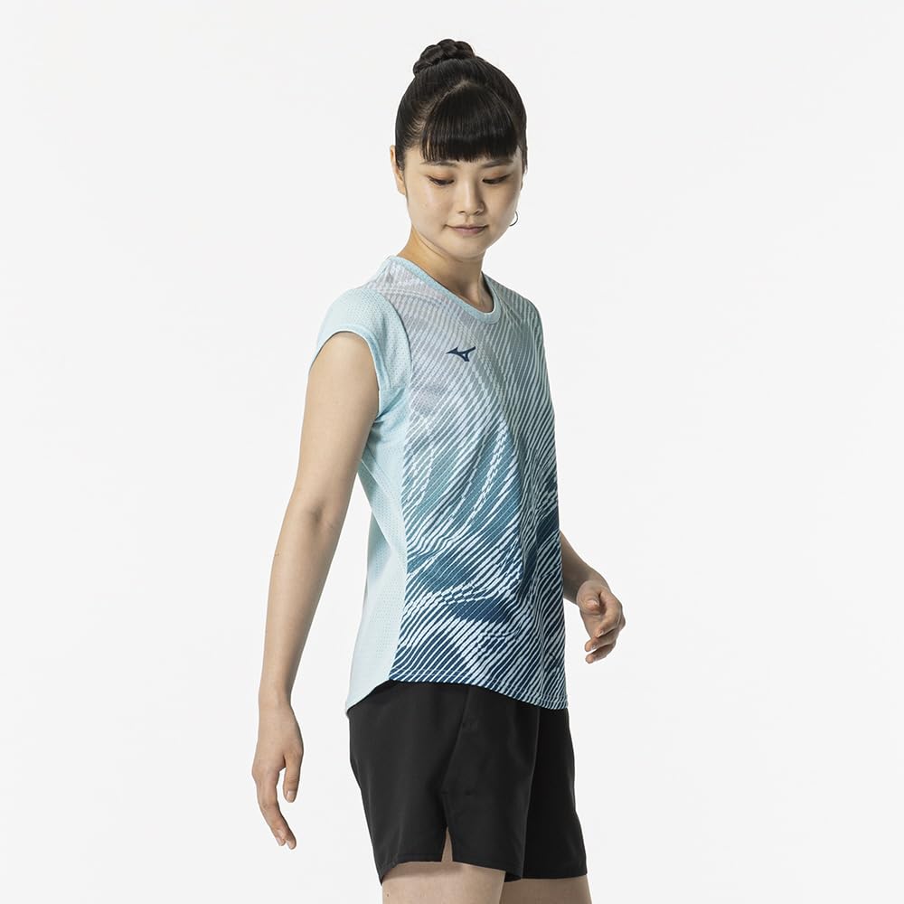 Blue Glo Dry Aeroflow Keeplite Tennis and Badminton Game Short DynaMotion Officially Approved by the Japan Badminton Model Size XL Women's Shirt,