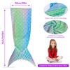 Flannel Mermaid Sleeping Blanket Mermaid Tail Blanket Fish Scale Pattern Sleeping Bag Universal Comfortable Cute Blanket for Kid