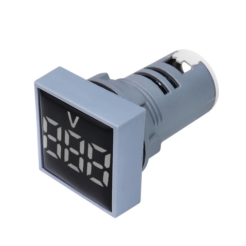 AC30-500V Voltmeter Square / Round Panel LED Digital Display Volt Meter AC 220V 22mm Opening Diameter Mini Voltage Tester Gauge
