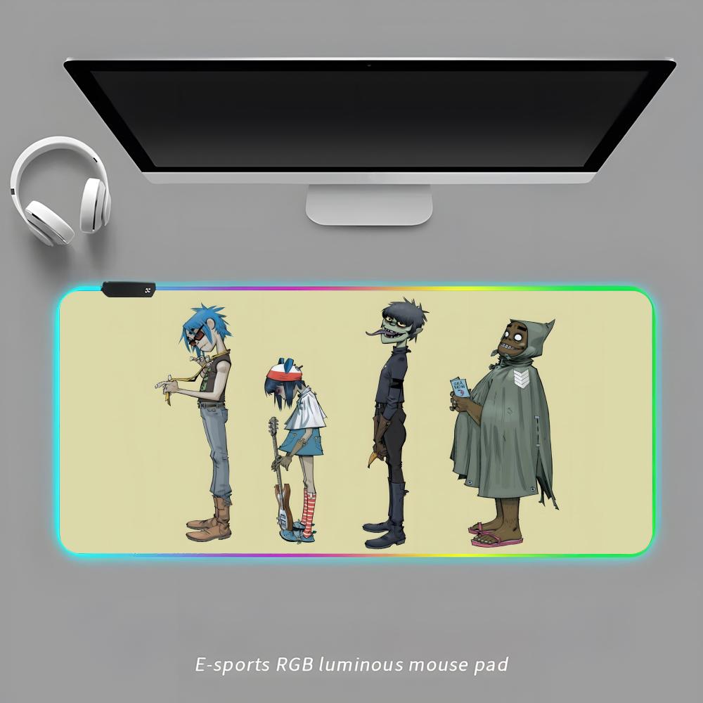 

S-Gorillaz-ES Игровая Коврик для Мыши RGB Коврик для Мыши Игровой Коврик для Стола HD Геймерский Большой Светодиодная Подсветка XXL Коврики для Мыши RGB600x300x3mm