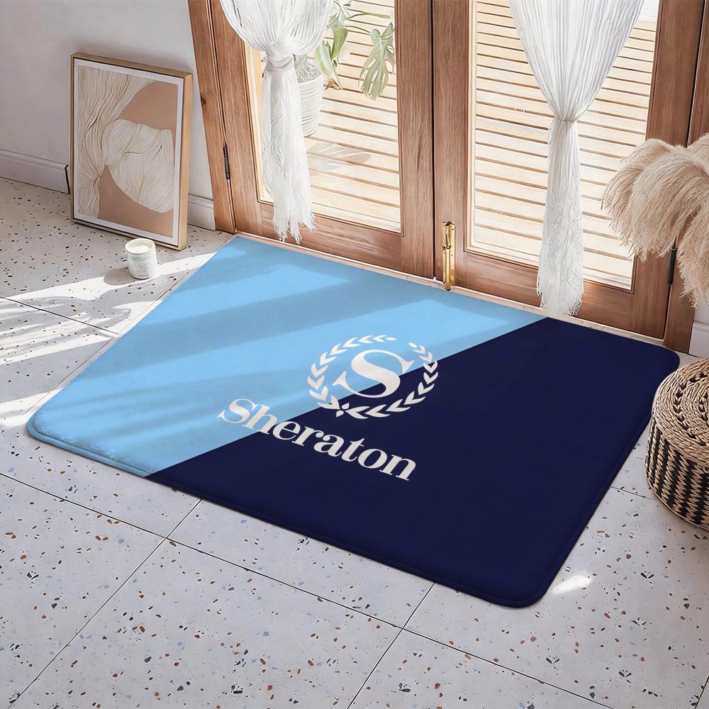 Hotel H Sheraton Hotel Floor Mat Eco  Flannel Doormat Non Slip Odorless Indoor Floor Rug Soft Short Plush Home Mat
