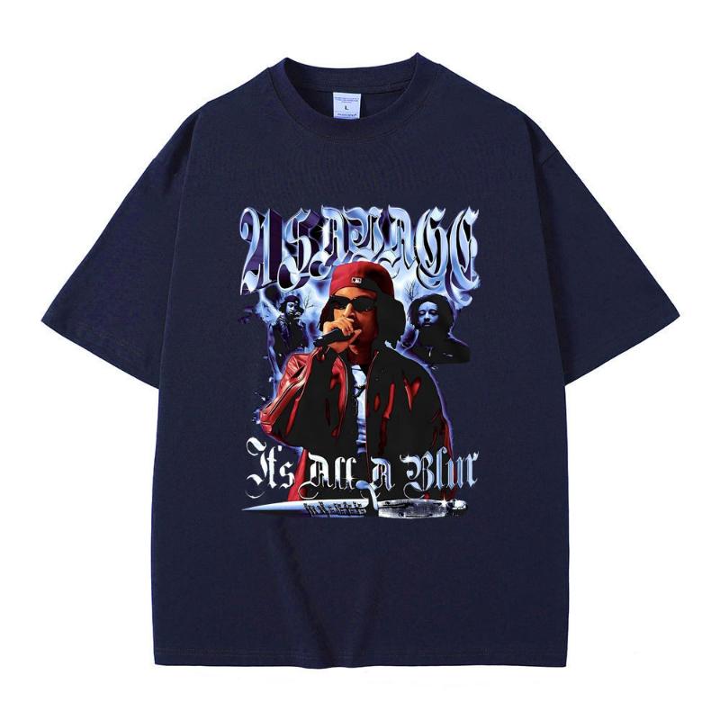 Rapper 21 Savage Its All A Blur Graphic Print TShirt Unisex Women Fashion Casual Rock Streetwear Short Sleeve TShirt Unisex Loose