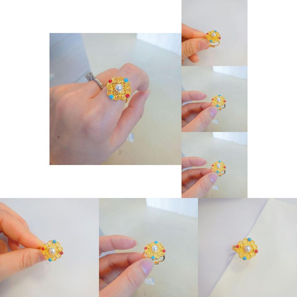 Exquisite Adjustable Gold Plated Enamel Ring With Geometric Design For Unisex Fashion