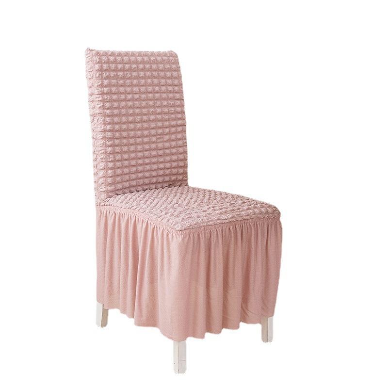 Seersucker Chair Cover for Dining Room Wedding Chair Seat Covers Banquet Chair Slipcover Stretch Chair Cover with Skirt