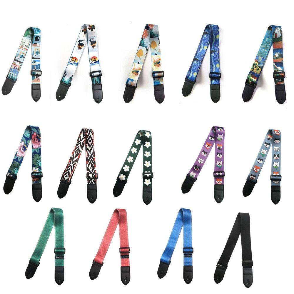 Extra Wide Electric Guitar Belt Color Print Guitar Shoulder Strap Guitar Strap  Folk Guitar
