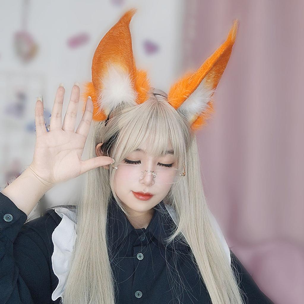 Gothic Style Animal Ear Headband Soft and Comfortable Hair Hoop Fox Hair Hoop Furry Party Costume for Cosplay Parties