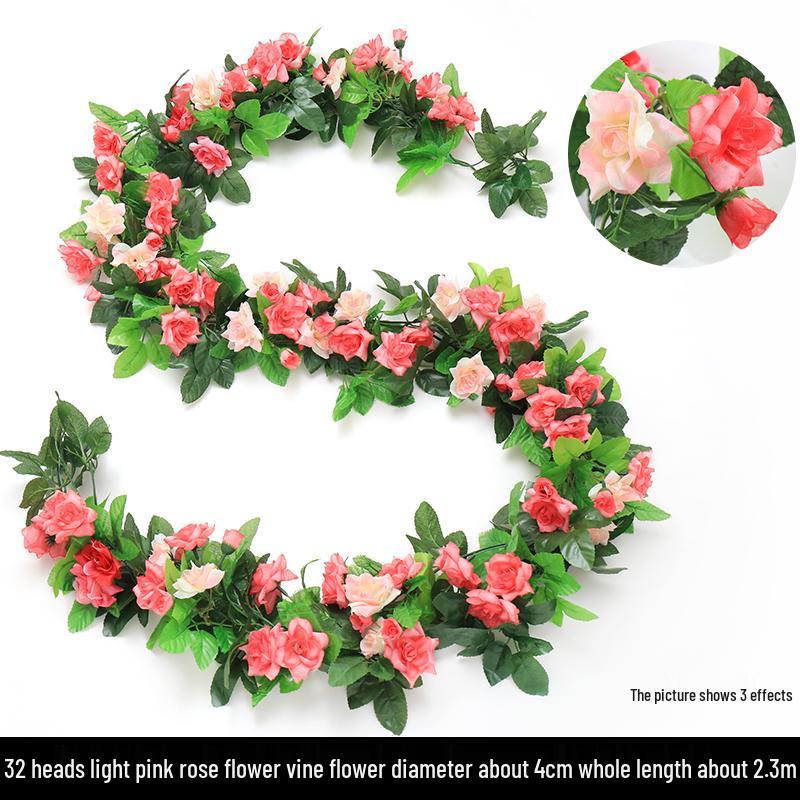 Artificial Rattan Vines for Pipe and Ceiling Decoration - Fake Green Leaves