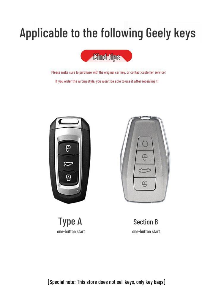 Geely Key Case for Emgrand, Xingrui, Xingyue L, Denim, Binrui, Cool, Boyue, Binyue, and GS Models