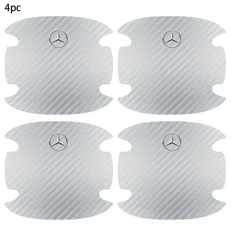 4Pcs/set Carbon Fiber Car Door Bowl Handle Anti-Scratches Sticker For Mercedes Benz AMG W204 W205 W211 W212 W213 W176 GLA CLA