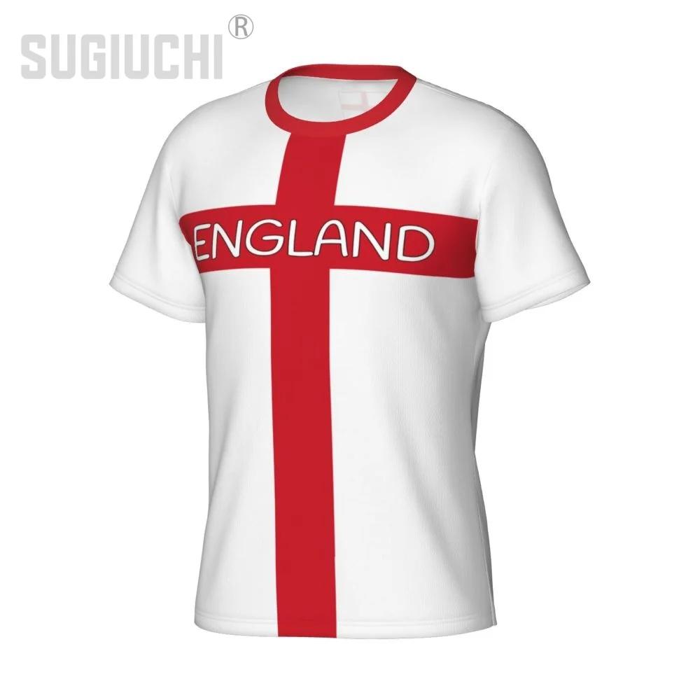 Vintage England UK T-shirt Football Soccer Training National Flag United Kingdom 3D Print CHEER JERSEY Short Sleeve Round Neck Sport Uniform Unisex