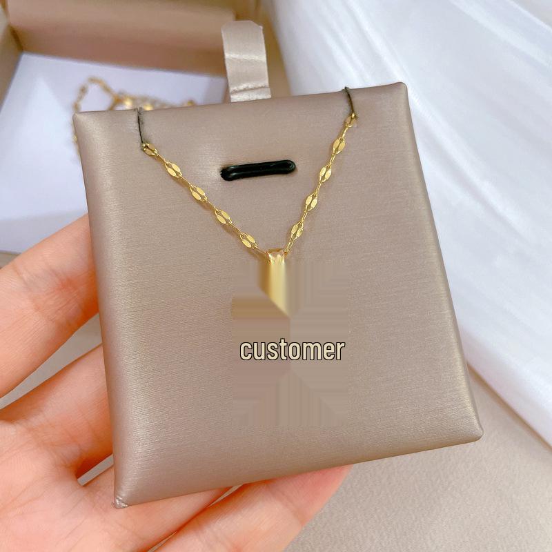 Titanium Steel Micro-Inlaid Luxury Necklace: Elegant Full Diamond Gold Design for Women
