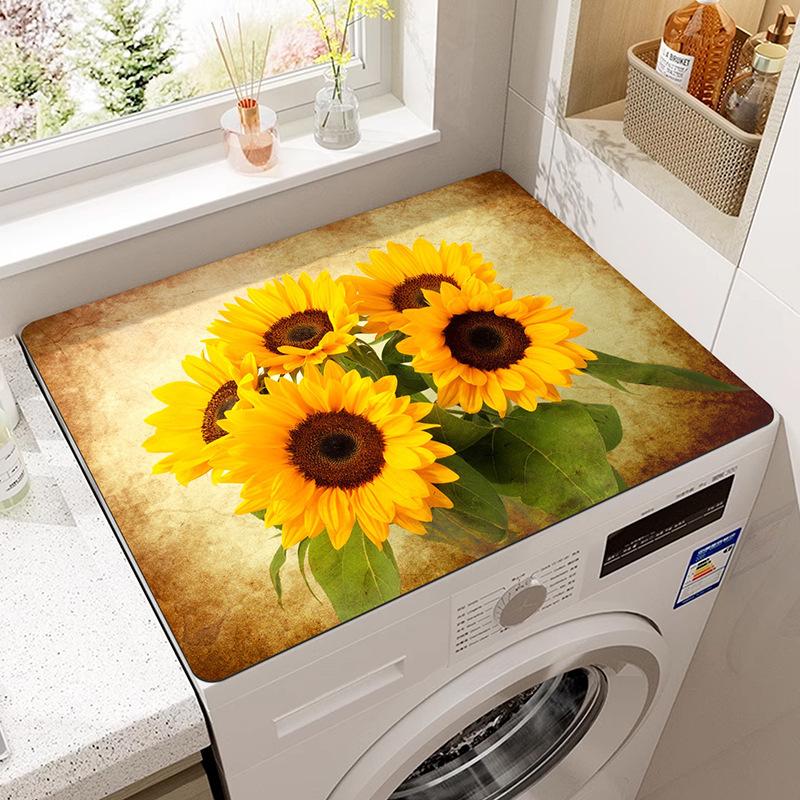 Retro Washing Machine Covers Kitchen Absorbent Coffee Machine Refrigerator Cover Pad Drain Pad Microwave Oven Insulation Pad