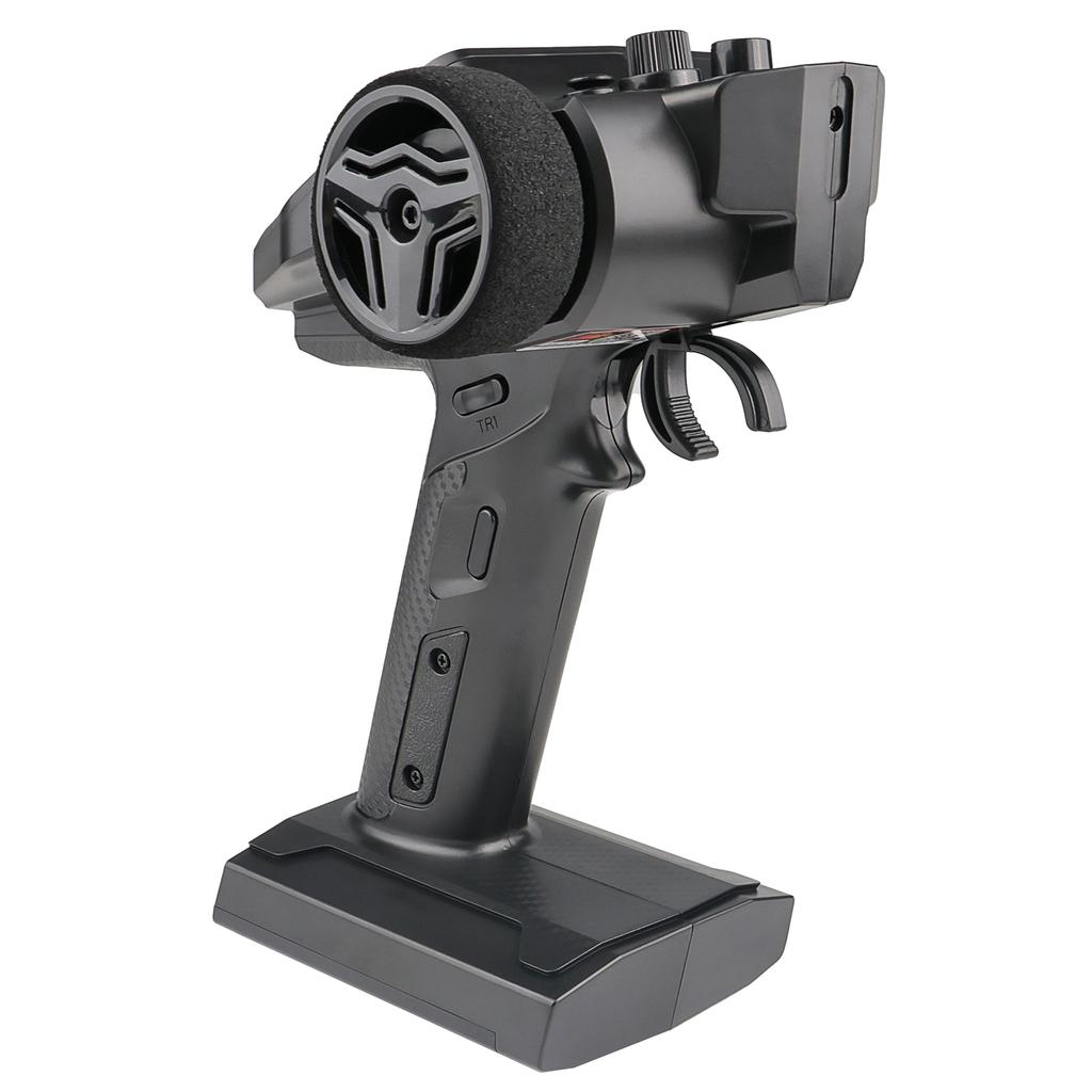 10CH Transmitter and 11CH Receiver Kit, 2.4GHz Remote Controller with LCD Display for RC Cars, Boats