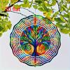 Vibrant 2D Flat Tree of Life Wind Spinner - 8-Inch Multicolor Outdoor Garden Decor, Durable Plastic Windmill for Patio, Lawn & Yard, No Electricity