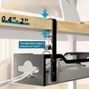 Under Desk Cable Management Tray No Drill, Metal Mesh Cable Management Under Desk with Clamp Mount, 2 Hole Cable Tray with Wire Management and Cord