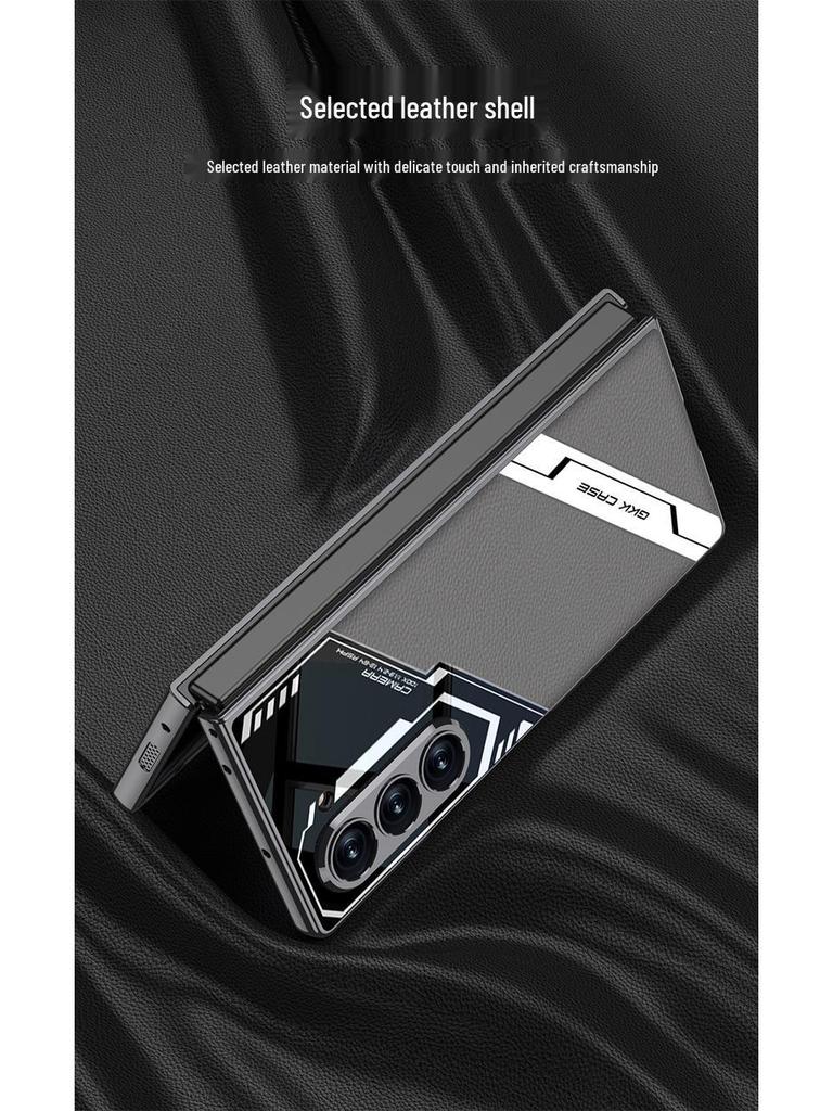 Samsung Z Fold 6 Electroplated Leather Case: Pure Color, E-Sports Design, Anti-Drop Protection