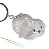 Clear Rabbit Shape Pet Hair Memorial Keychain Portable Keepsakes Storage Box Pendant With Tweezer For Pet Owners Gift