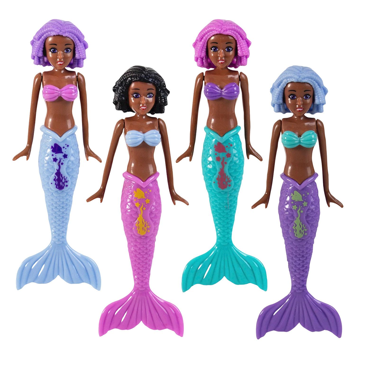 

4-Piece Set Of Children S Water Play Mermaid Toys, Fun Water Play Toys, Rotating Mermaid One Size