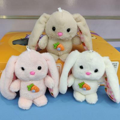 Brinquedo de Pelúcia de 4 Polegadas Urso Envelope Vermelho Cenoura Coelho Pingente de Pelúcia Boneca para Máquina de Pegar Chaveiro de Bolsa