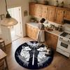 Black and White Wolf,Round Area Rug,Carpet Rug for Living Room Bedroom Sofa Playroom Decor,Non-slip Floor Mat