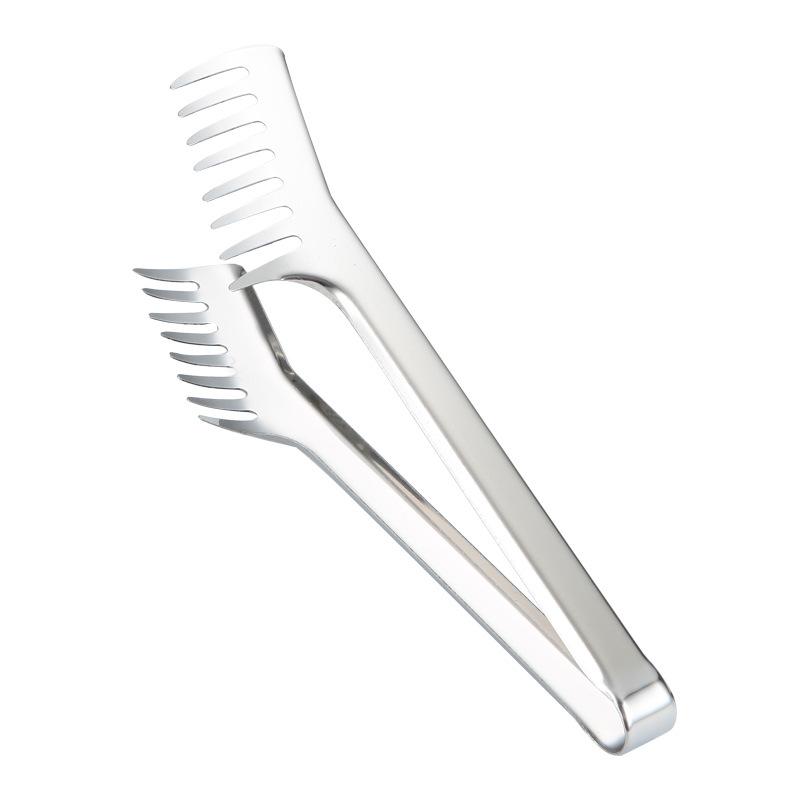 Stainless Steel Kitchen and BBQ Comb-Shaped Food Tongs