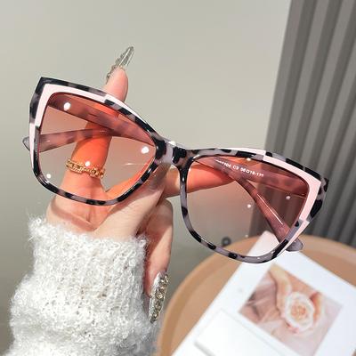 Fashionable Color Block Personality Sunglasses Street Snap Slimming Effect Popular Unadorned High-End Feeling Sunglasses