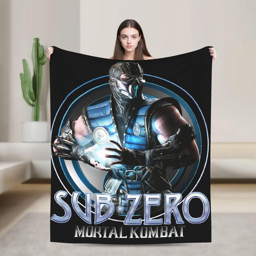 Sub-Zero Mortal Kombat Wool Blankets Fashion Throw Blankets for Home Hotel Sofa 200x150cm Plush Thin Quilt