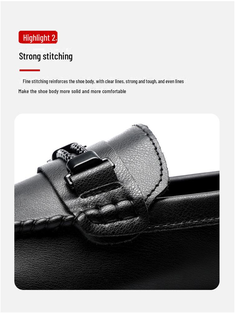 Men's Summer 2025 British-Style Casual Leather Loafers - Soft Sole, Trendy One-Step Drive Shoes